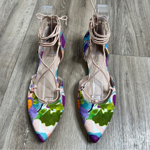 Stuart Weitzman Gilligan Flat Watercolor Print 7 1/2N - Picture 4 of 15